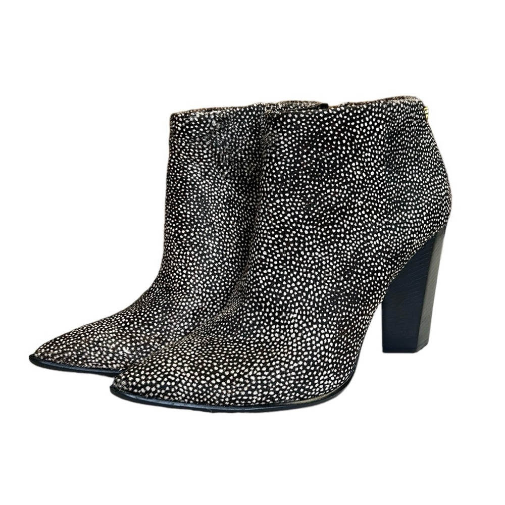 CARRANO Anthropologie | Pony Hair Ankle Booties Polka Dot Black/Beige Women’s 10 - Picture 3 of 16